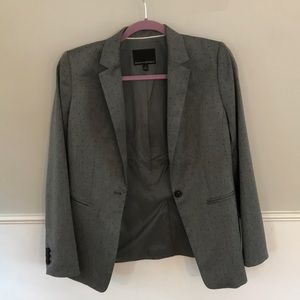 Gray Banana Republic Blazer with Blue polka dots